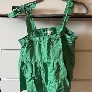 American Eagle Outfitters Green Tiered Tank Top